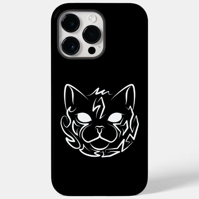 Black and White Tribal Cat Case-Mate iPhone Case (Back)
