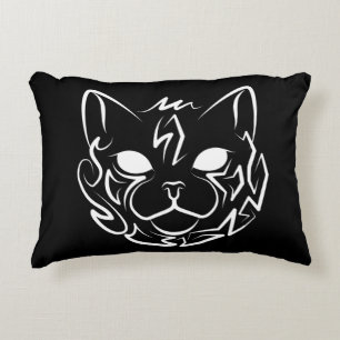 Black and White Tribal Cat Decorative Cushion