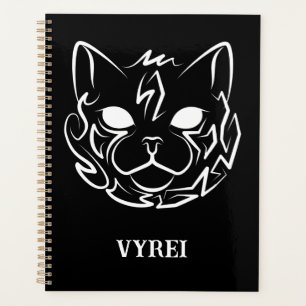Black and White Tribal Cat Planner