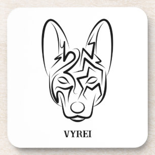 Black and White Tribal Crab Beverage Coaster