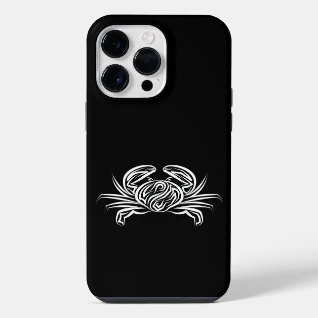 Black and White Tribal Crab iPhone Case (Back)