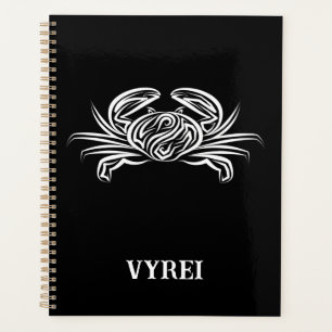 Black and White Tribal Crab Planner