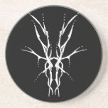 Black and White Tribal Deer Skull Hunting Design Coaster<br><div class="desc">Make a bold statement with this unique, intricately detailed Deer Skull Tribal Design. Featuring a striking black and white image, this artwork reimagines the classic hunting trophy with a dark, modern edge. Perfect for deer hunters looking for gear that stands out from the traditional camo, this "scary-cool" tribal aesthetic adds...</div>