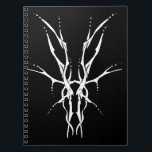 Black and White Tribal Deer Skull Hunting Design Notebook<br><div class="desc">Make a bold statement with this unique, intricately detailed Deer Skull Tribal Design. Featuring a striking black and white image, this artwork reimagines the classic hunting trophy with a dark, modern edge. Perfect for deer hunters looking for gear that stands out from the traditional camo, this "scary-cool" tribal aesthetic adds...</div>