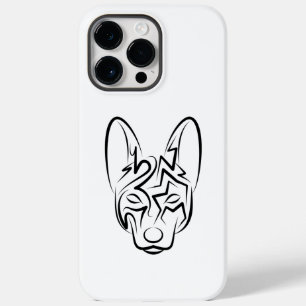 Black and White Tribal Dog Case-Mate iPhone 14 Pro Max Case