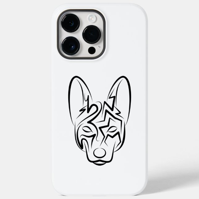 Black and White Tribal Dog Case-Mate iPhone Case (Back)