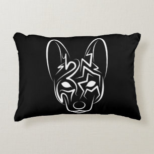 Black and White Tribal Dog Decorative Cushion