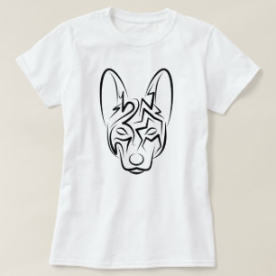Black and White Tribal Dog T-Shirt