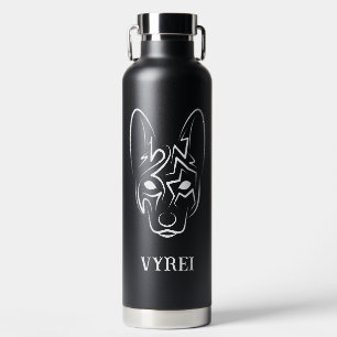 Black and White Tribal Dog Water Bottle