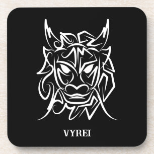Black and White Tribal Dragon Coaster
