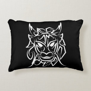 Black and White Tribal Dragon Decorative Cushion