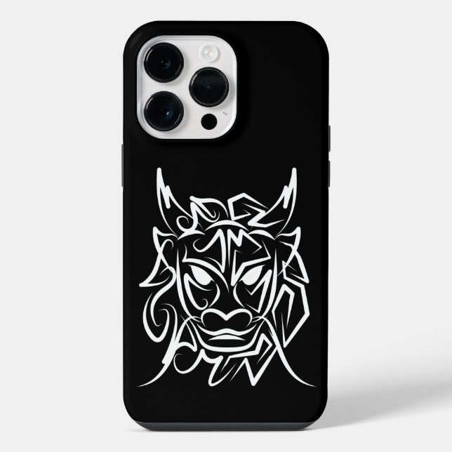 Black and White Tribal Dragon iPhone Case (Back)