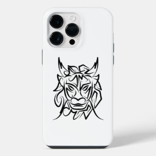 Black and White Tribal Dragon iPhone 14 Pro Max Case