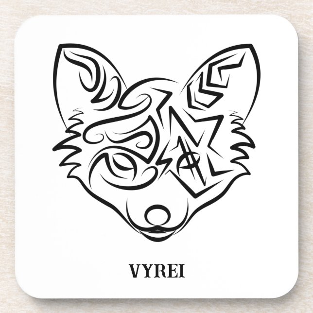 Black and White Tribal Eagle Beverage Coaster (Front)