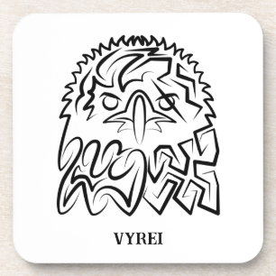 Black and White Tribal Eagle Coaster