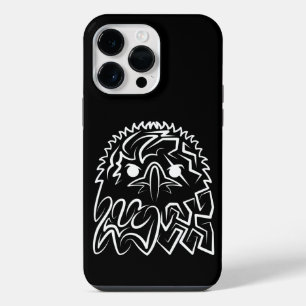 Black and White Tribal Eagle iPhone 14 Pro Max Case