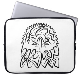 Black and White Tribal Eagle Laptop Sleeve