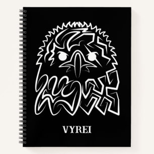 Black and White Tribal Eagle Notebook
