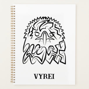Black and White Tribal Eagle Planner