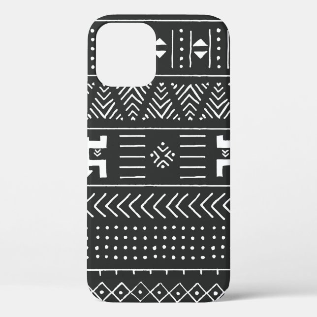 Black and white tribal ethnic pattern with geometr Case-Mate iPhone case (Back)
