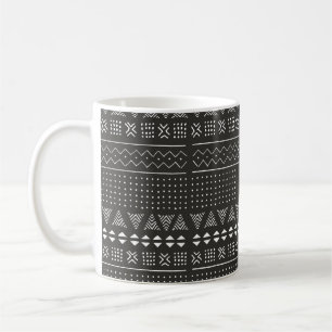 Black and white tribal ethnic pattern with geometr coffee mug