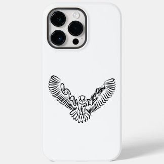Black and White Tribal Flying Owl Case-Mate iPhone 14 Pro Max Case