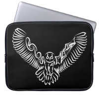 Black and White Tribal Flying Owl