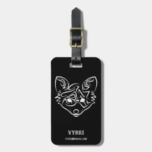 Black and White Tribal Fox Luggage Tag
