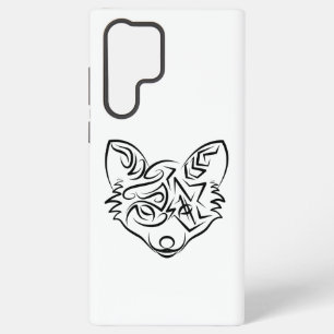 Black and White Tribal Fox Samsung Galaxy Case