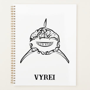 Black and White Tribal Great White Shark Planner