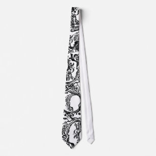Black and white Tribal head - Imagination Tie
