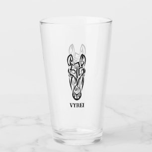 Black and White Tribal Horse Glass