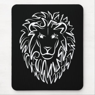Black and White Tribal Horse Mouse Pad