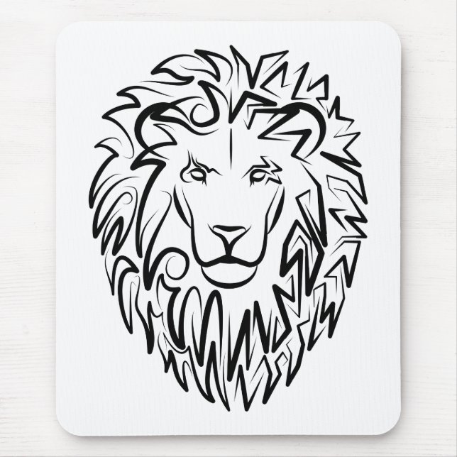 Black and White Tribal Horse Mouse Pad (Front)