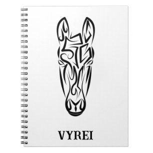 Black and White Tribal Horse Notebook