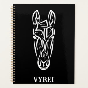 Black and White Tribal Horse Planner