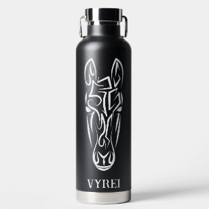 Black and White Tribal Horse Water Bottle