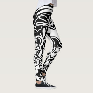 Black and white tribal leggings