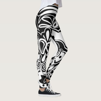 Black and white tribal leggings