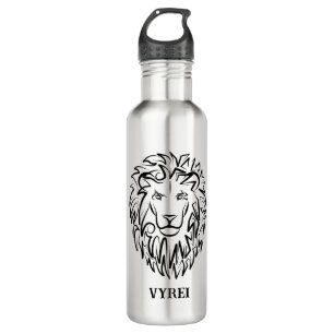 Black and White Tribal Lion 710 Ml Water Bottle