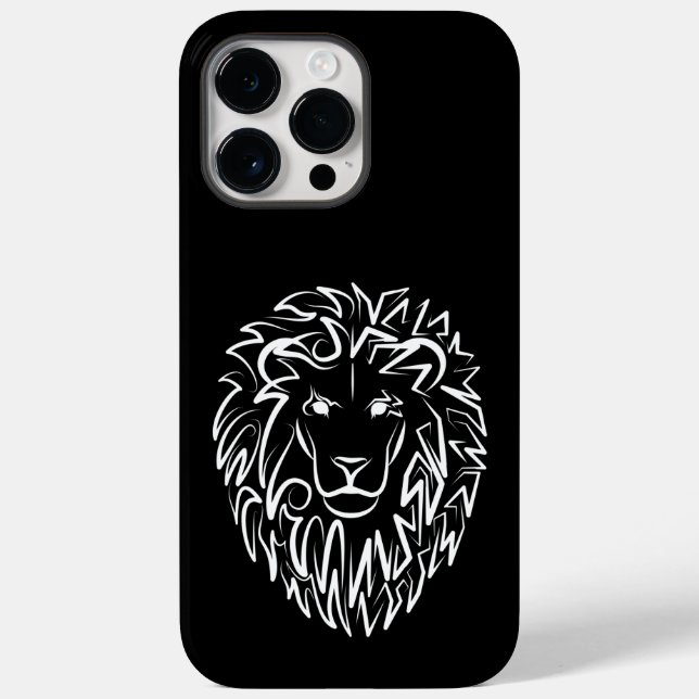 Black and White Tribal Lion Case-Mate iPhone Case (Back)