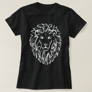 Black and White Tribal Lion T-Shirt