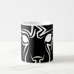 Black and White Tribal Lynx Coffee Mug
