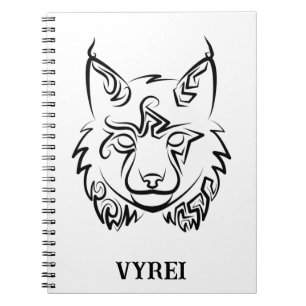 Black and White Tribal Lynx Notebook