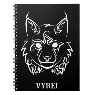 Black and White Tribal Lynx Notebook