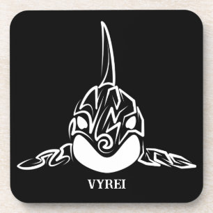 Black and White Tribal Monkey Beverage Coaster