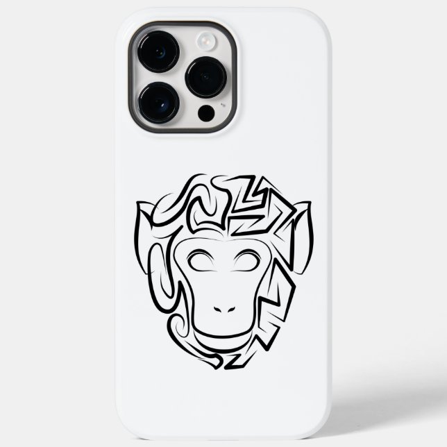 Black and White Tribal Monkey Case-Mate iPhone Case (Back)