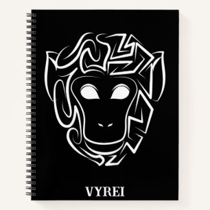 Black and White Tribal Monkey Notebook