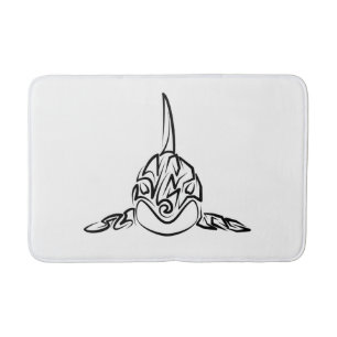 Black and White Tribal Orca Bath Mat