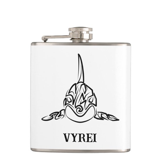 Black and White Tribal Orca Hip Flask (Front)